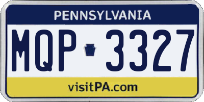 PA license plate MQP3327