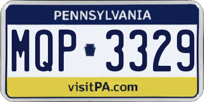 PA license plate MQP3329