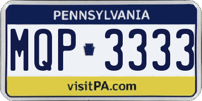 PA license plate MQP3333