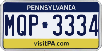 PA license plate MQP3334
