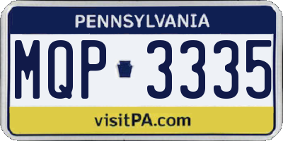 PA license plate MQP3335