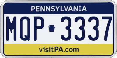 PA license plate MQP3337