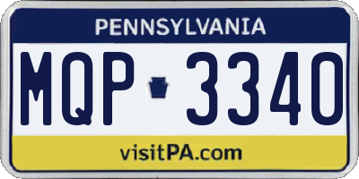 PA license plate MQP3340