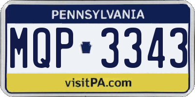 PA license plate MQP3343