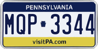 PA license plate MQP3344