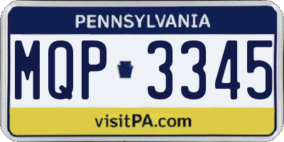 PA license plate MQP3345