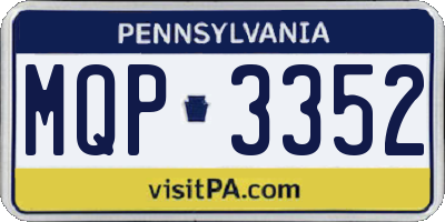 PA license plate MQP3352
