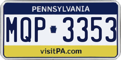 PA license plate MQP3353