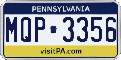 PA license plate MQP3356