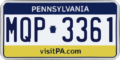 PA license plate MQP3361