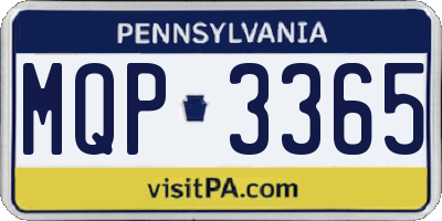 PA license plate MQP3365