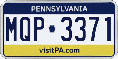 PA license plate MQP3371