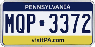 PA license plate MQP3372