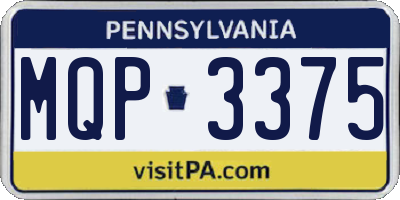 PA license plate MQP3375
