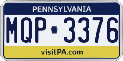 PA license plate MQP3376