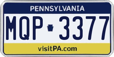 PA license plate MQP3377