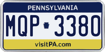PA license plate MQP3380