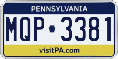 PA license plate MQP3381