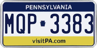 PA license plate MQP3383