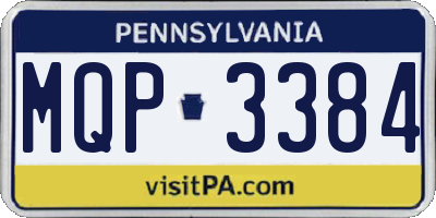 PA license plate MQP3384