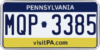 PA license plate MQP3385