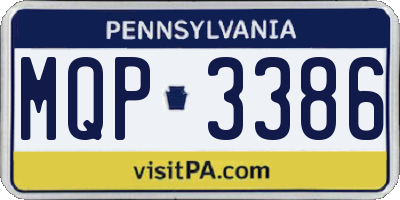 PA license plate MQP3386