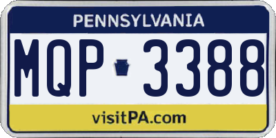 PA license plate MQP3388