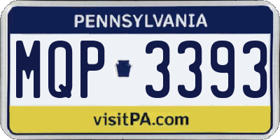 PA license plate MQP3393