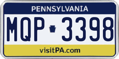 PA license plate MQP3398