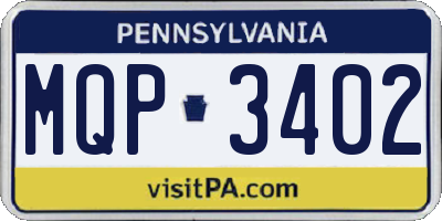 PA license plate MQP3402