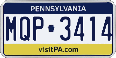 PA license plate MQP3414