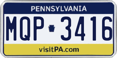 PA license plate MQP3416