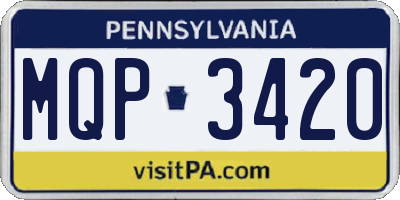 PA license plate MQP3420
