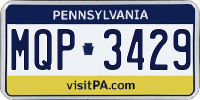 PA license plate MQP3429