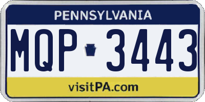 PA license plate MQP3443