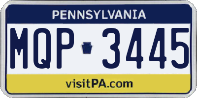 PA license plate MQP3445
