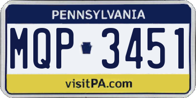 PA license plate MQP3451