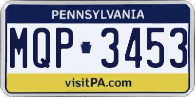 PA license plate MQP3453