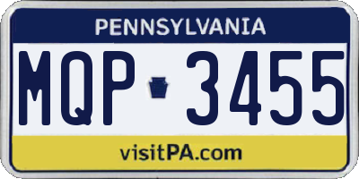 PA license plate MQP3455