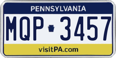 PA license plate MQP3457