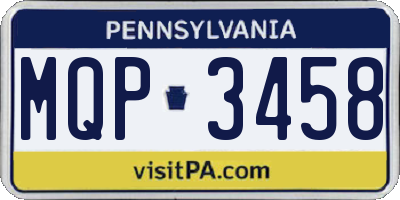 PA license plate MQP3458