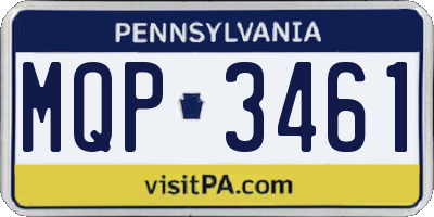 PA license plate MQP3461