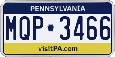 PA license plate MQP3466