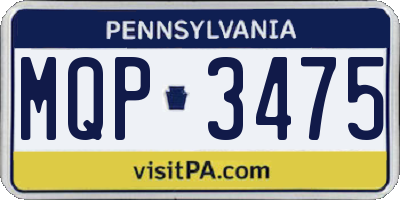 PA license plate MQP3475