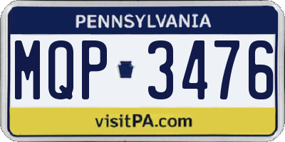 PA license plate MQP3476