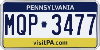PA license plate MQP3477