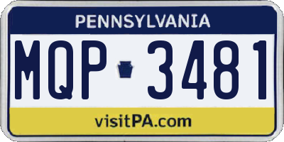 PA license plate MQP3481