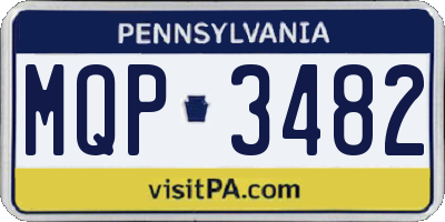 PA license plate MQP3482