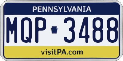 PA license plate MQP3488