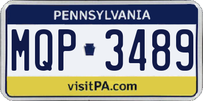 PA license plate MQP3489